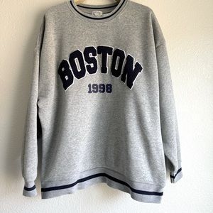 NWT! Women’s “Boston 1998” Sweatshirt! Gray and navy blue! Sz: XL